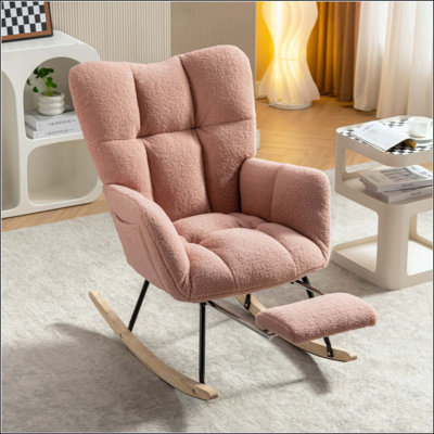 Chaise berçante en tissu Teddy