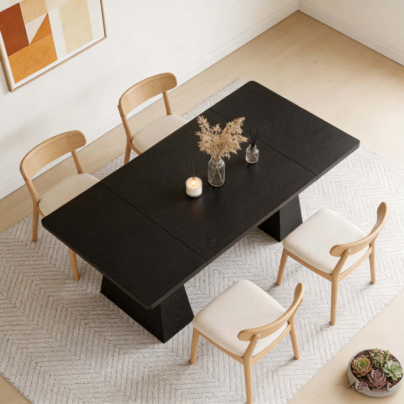 Style Dining Table, Spacious Wood Kitchen Table for Versatile Use and Durable Design