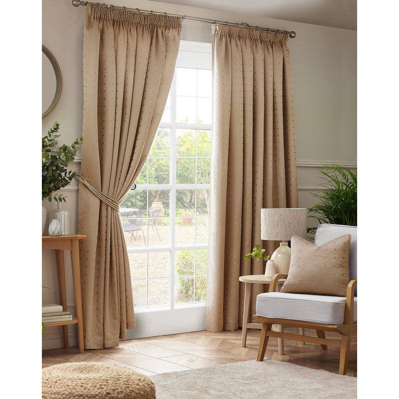 Norush Madison Pencil Pleat Curtains, 229cm Width x 274cm Drop, Latte