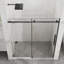  Porte de douche coulissante sans cadre avec verre transparent de 1/4 po de l 56 po x H 72 po Jake-121333871