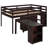 Low Study Loft Bed With Cabinet ,Shelves And Rolling Portable Desk ,Multiple Functions Bed-192378127