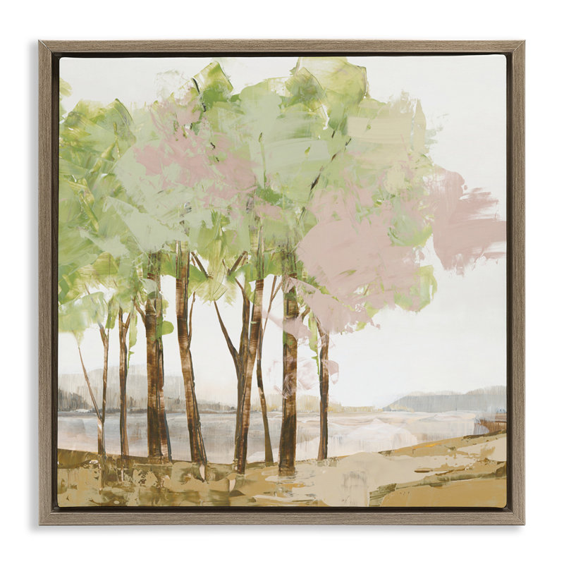 Spring Awakening Forest Floating Frame, design by Ian C., Montalcino Elm Floater Frame, 18" H x 18" W