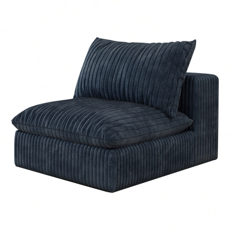 Chaise d'appoint avec repose-pieds pour l'intérieur, Bleu