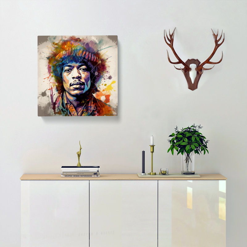 Jimi Hendrix Digital Art - Wrapped Canvas, 50cm H x 50cm W x 3cm D