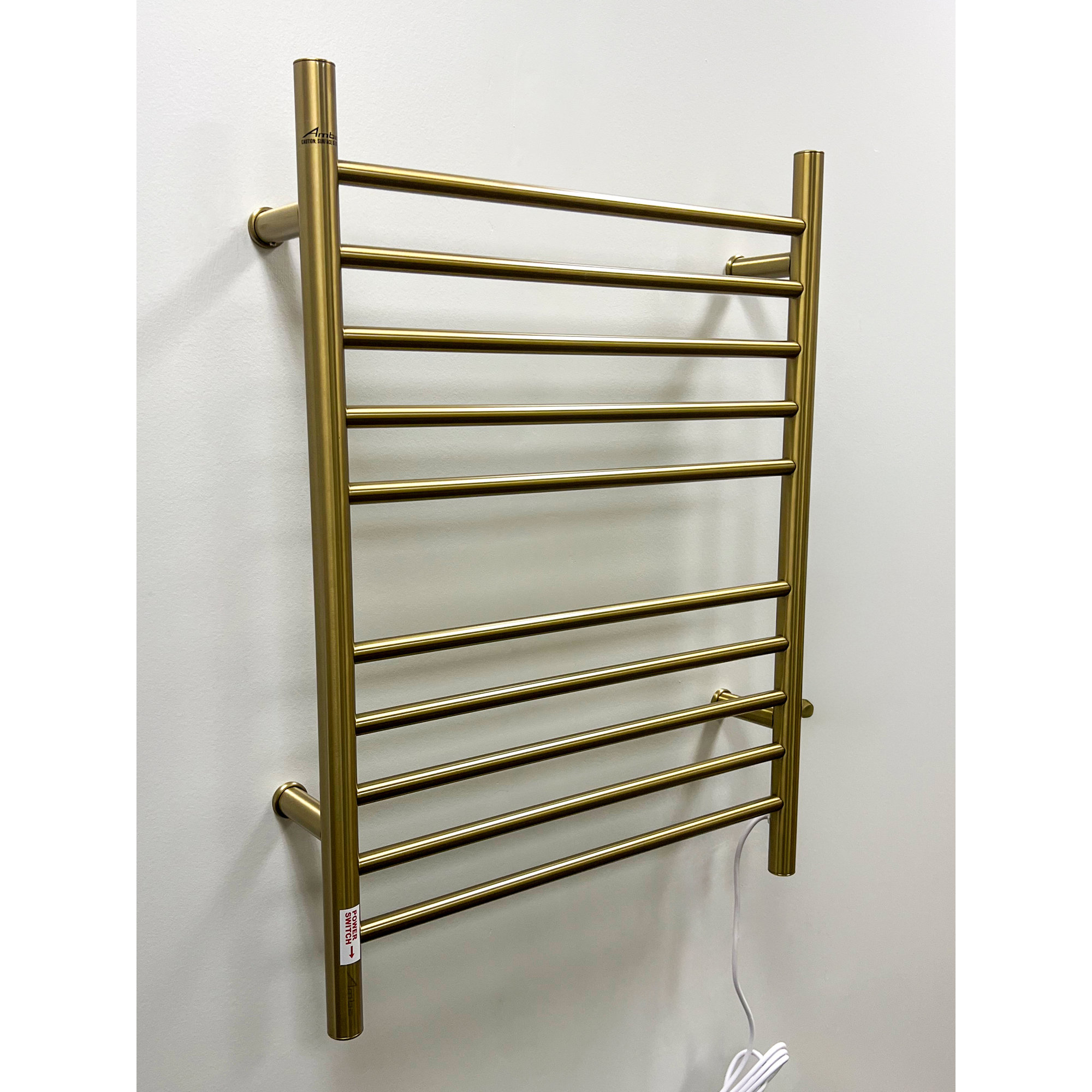 Wall Mount Electric Towel Warmer plug in or hardwired combo unit, Brushed Bronze