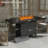 60'' Outdoor Propane Firepit Table, Rectangular Aluminum Propane Smokeless Fire Pit Table with Wind Guard, Lid