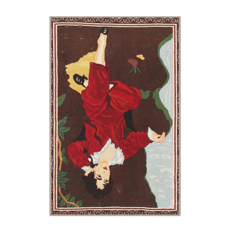 Tapis traditionnel brun / rouge Coolnagoppoge, Rectangle 2 pi x 5 pi