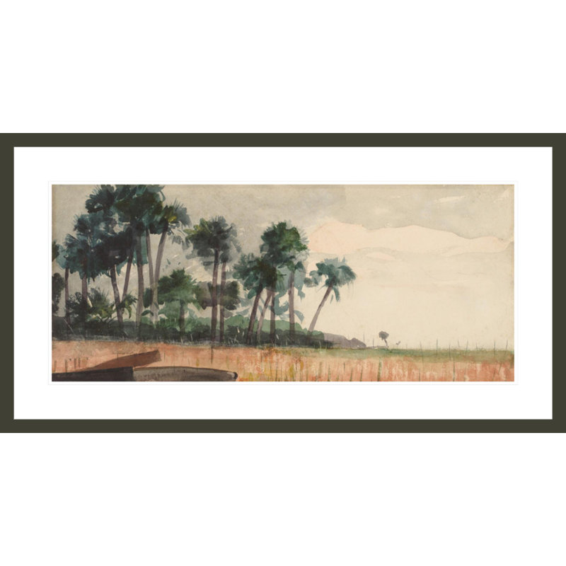 Palmiers rouges par Winslow Homer - impression giclée encadrée, H 21,98 po x l 41,5 po