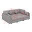 Canapé-lit modulaire, canapé modulaire en U à 5 places avec repose-pieds mobile et 2 ports USB, deux coussins décoratifs