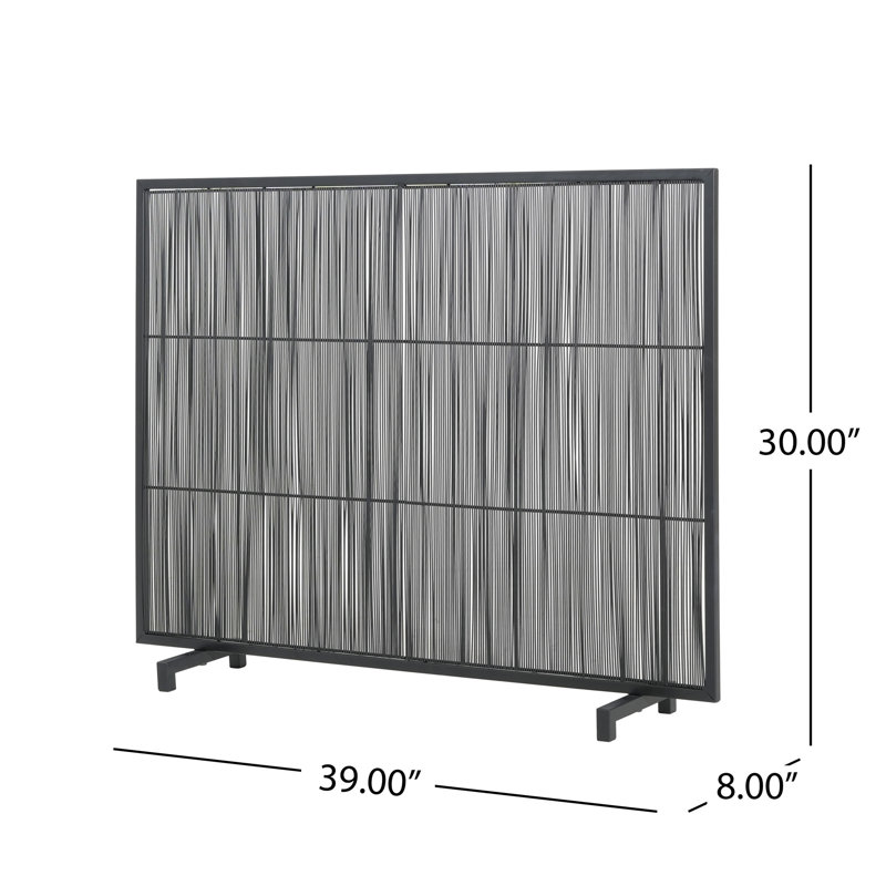 Pare-étincelles en fer 1 panneau Willow 39 "X 30", Noir