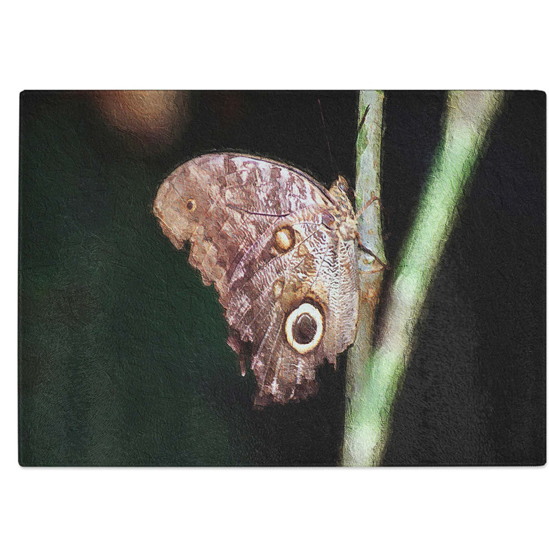 Tempered Glass Beauty of a Butterfly Chopping Board, 28.5 cm W x 20 cm L