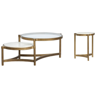 Thurlow Shaped Cocktail Table With Accent Table