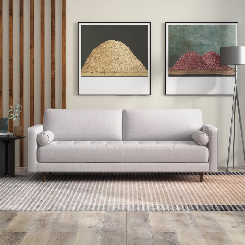 Chism 88'' Upholstered Sofa, Light Gray Linen, 31.5" H x 88" W x 38" D