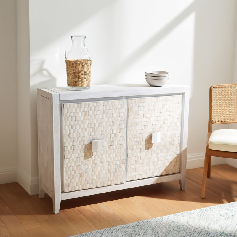 Bria Solid Wood Accent Cabinet, White