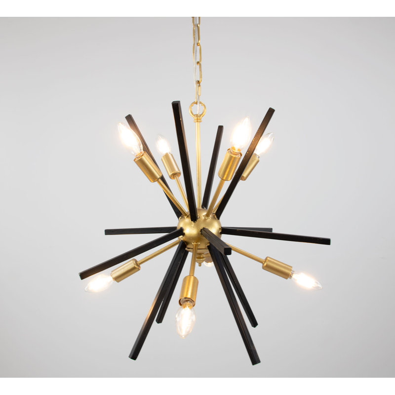 Starburst 8 - Light Chandelier, Black