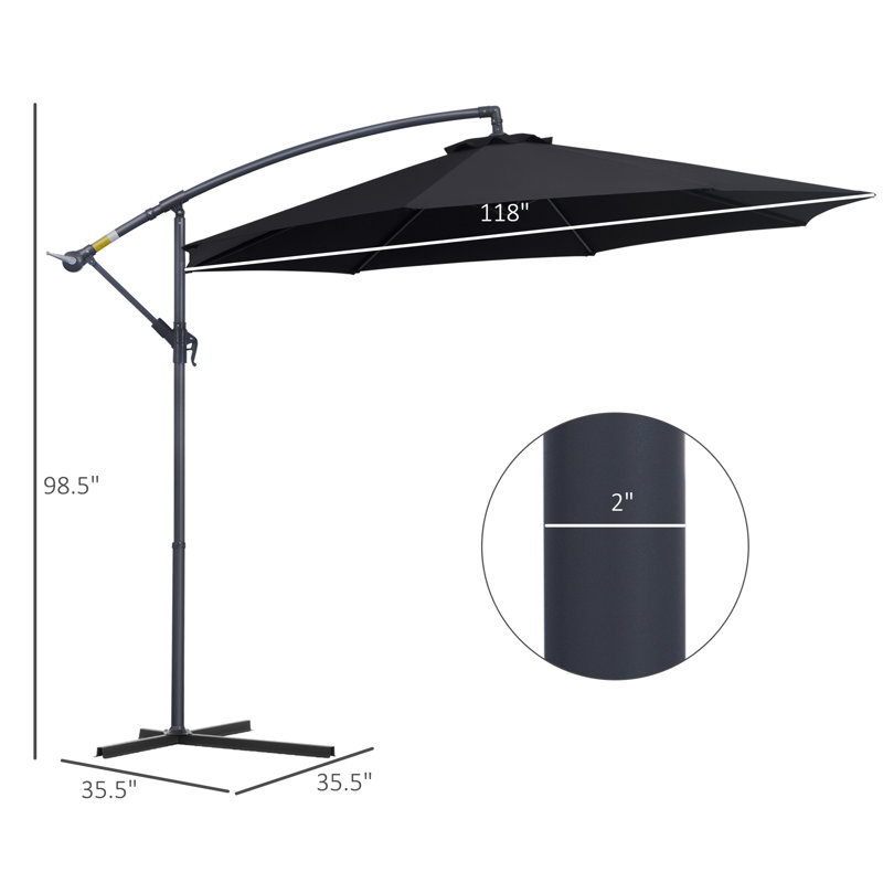 Parasol de marché d'extérieur à parasol de 10 pouces Arlmont & Co.