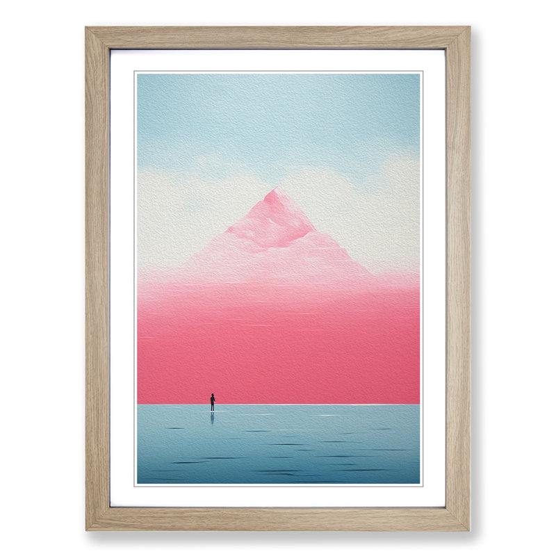 Minimalist Modern No.2 - Single Picture Frame Print on Wood, 64cm H x 46cm W x 2cm D, Oak