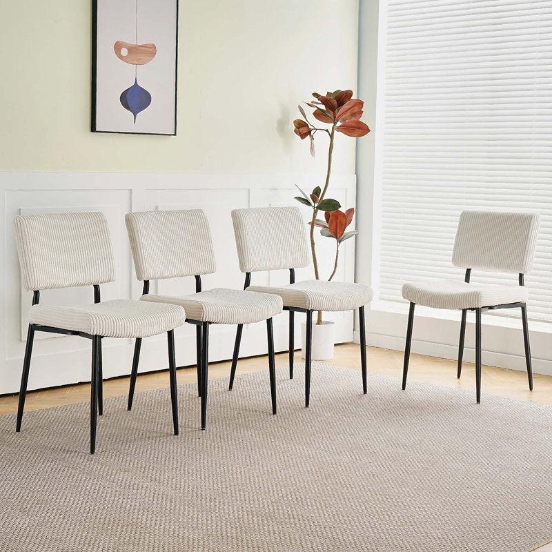 Ensemble de 4 chaises de salle à manger en tissu