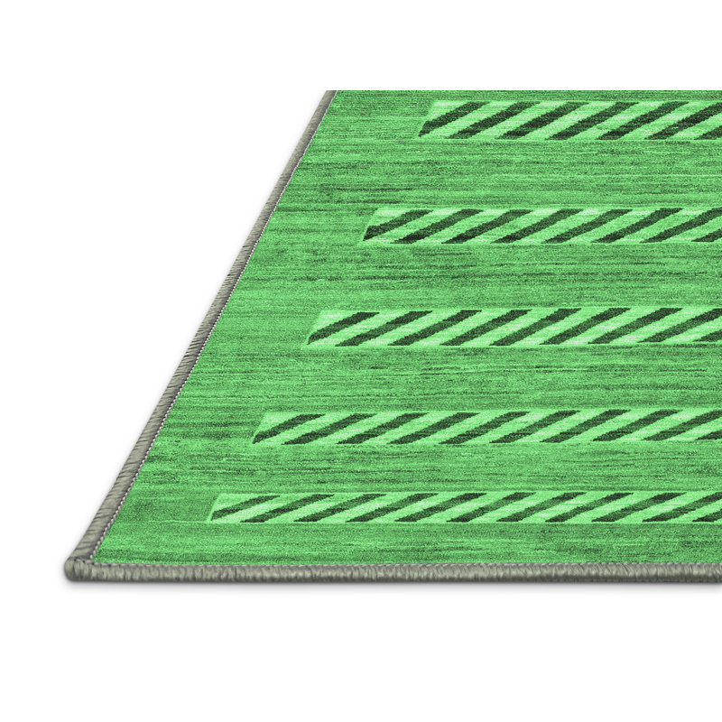 Washable Striped Indoor Rug, Rectangle 6' x 9'