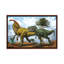 Gorgosaurus Dinosaur Chasing After a Parasaurolophus 1 Piece Floater Frame Wall Art on Canvas-1700235777-1700235778