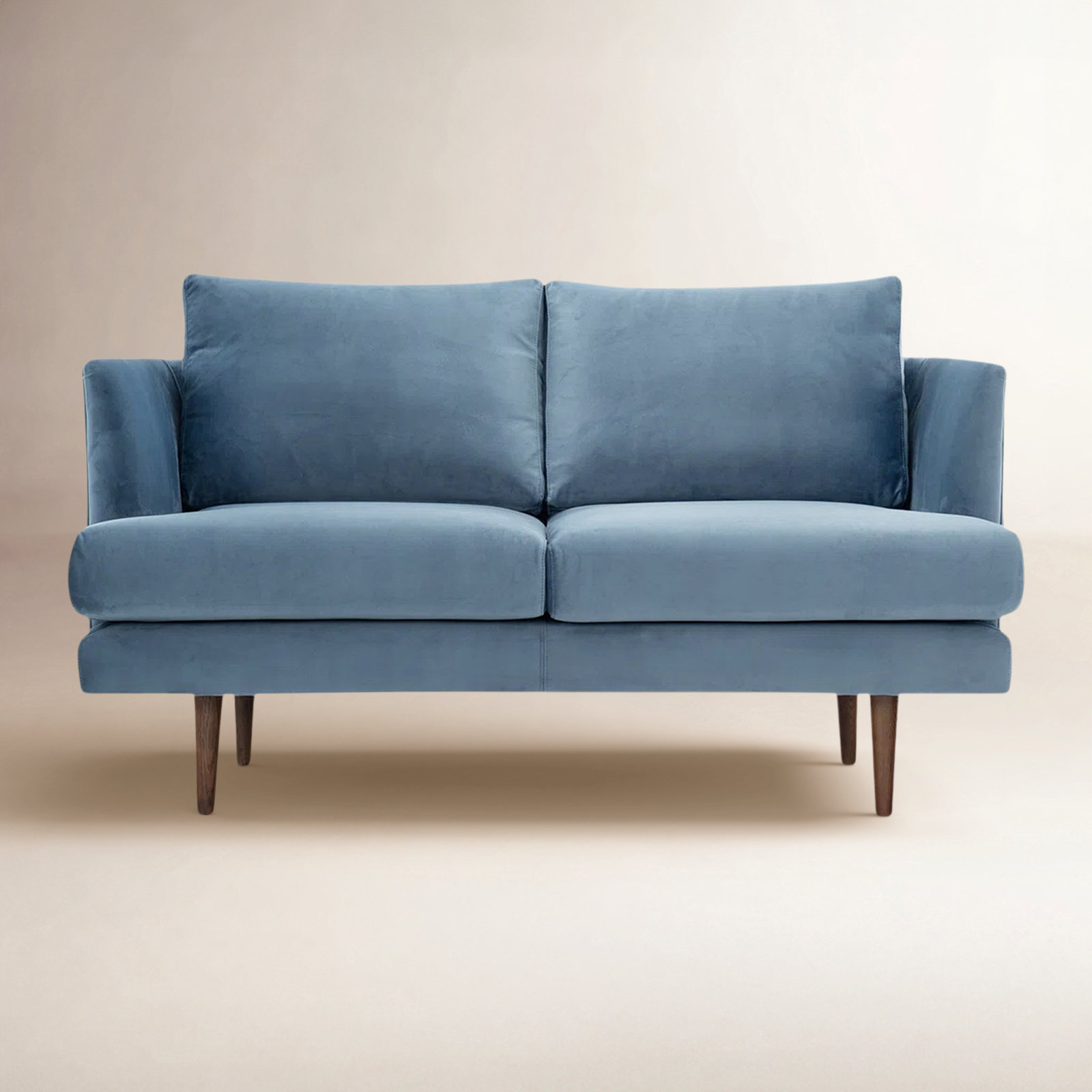 Miller 56" Upholstered Loveseat, Blue Velvet