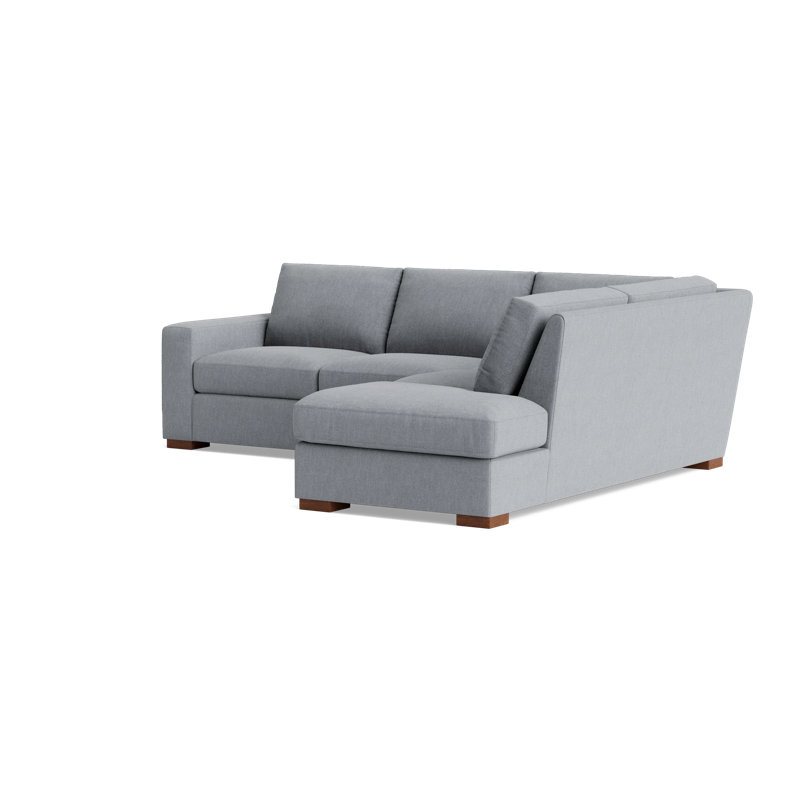 Couch Potato Sectional, Right Hand Facing, Performance Weave - Zinc