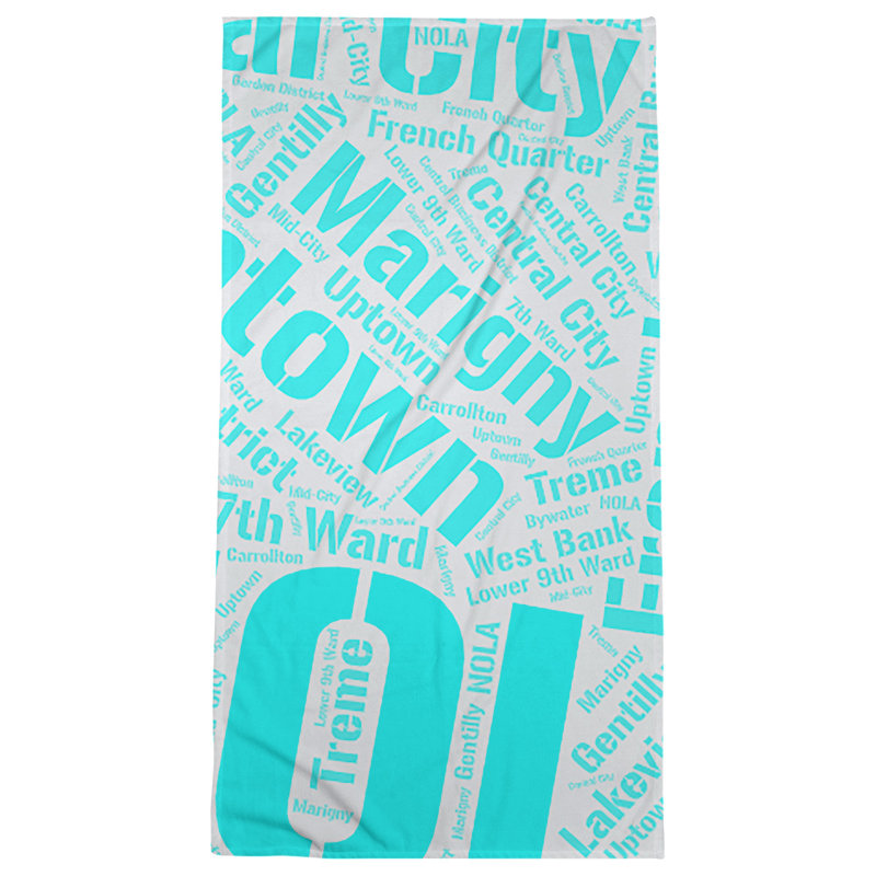 Bath Towel, Cyan, Microfiber, New Orleans