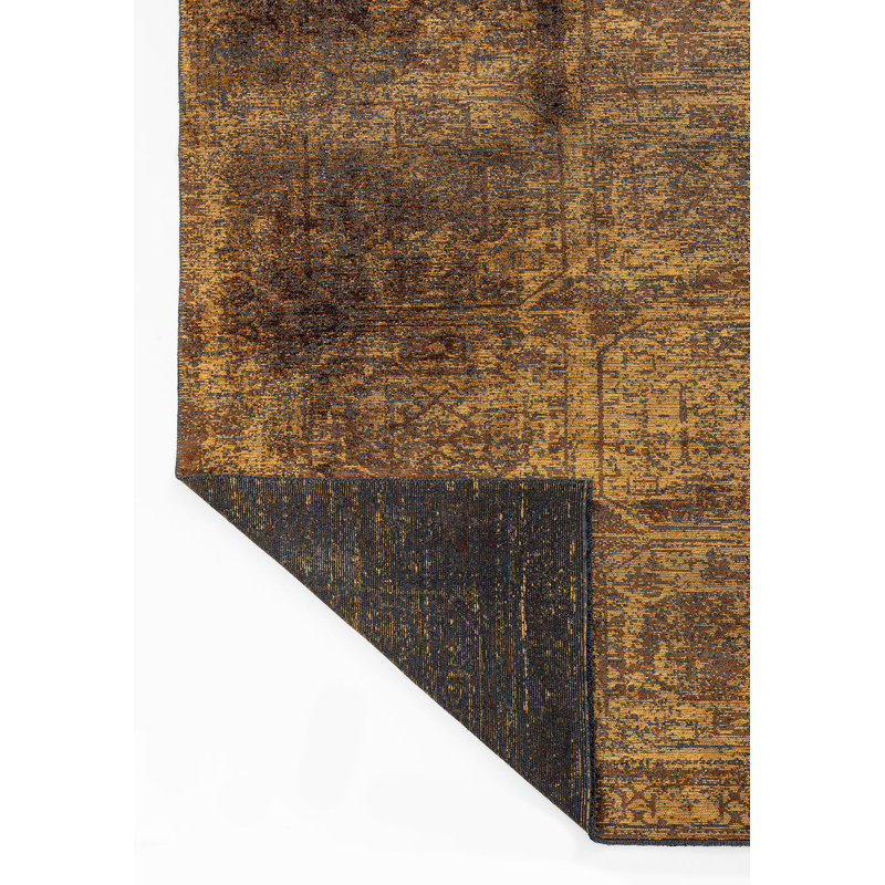 Rapture Abstract Area Rug in Brown, Square 9'