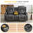 Loveseat Rocker Recliner Sofa, Dual Reclining Couch With Console, Manual Reclinable Double Seat 2 Person Recliner, Rv Movie Seating For Travel Trailers Living Room-1069023607