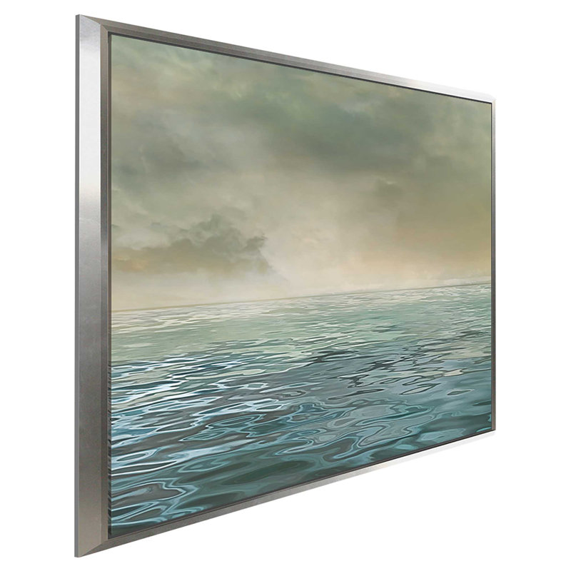 «Foggy Morning 2», reproduction, H 21,5 po x l 21,5 po x P 2 po, Cadre flottant argent