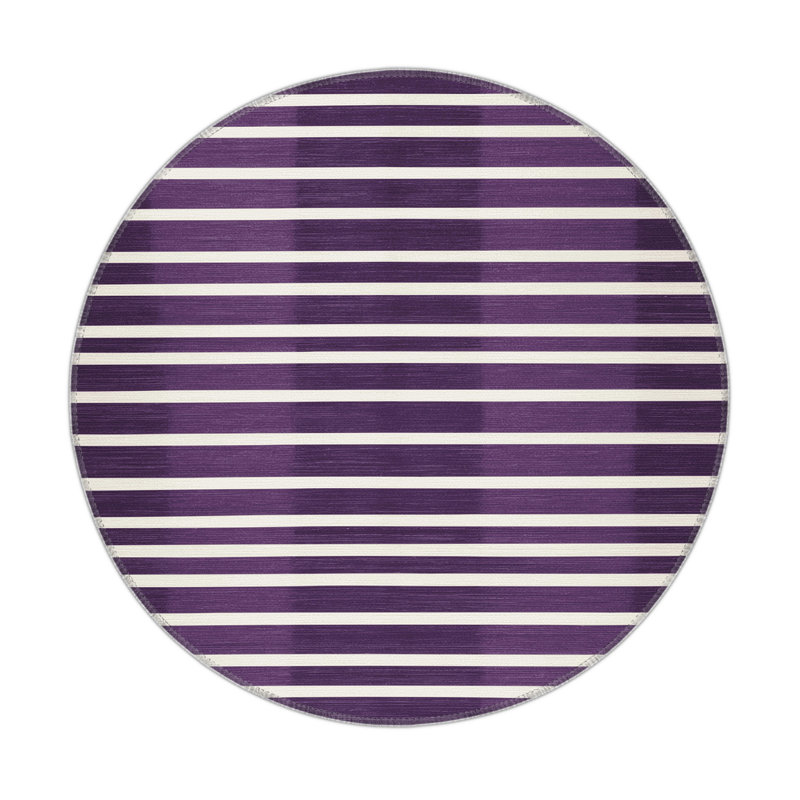 HorizontalStripes Purple Indoor and Outdoor Area Rug, Rectangle 5' x 7'