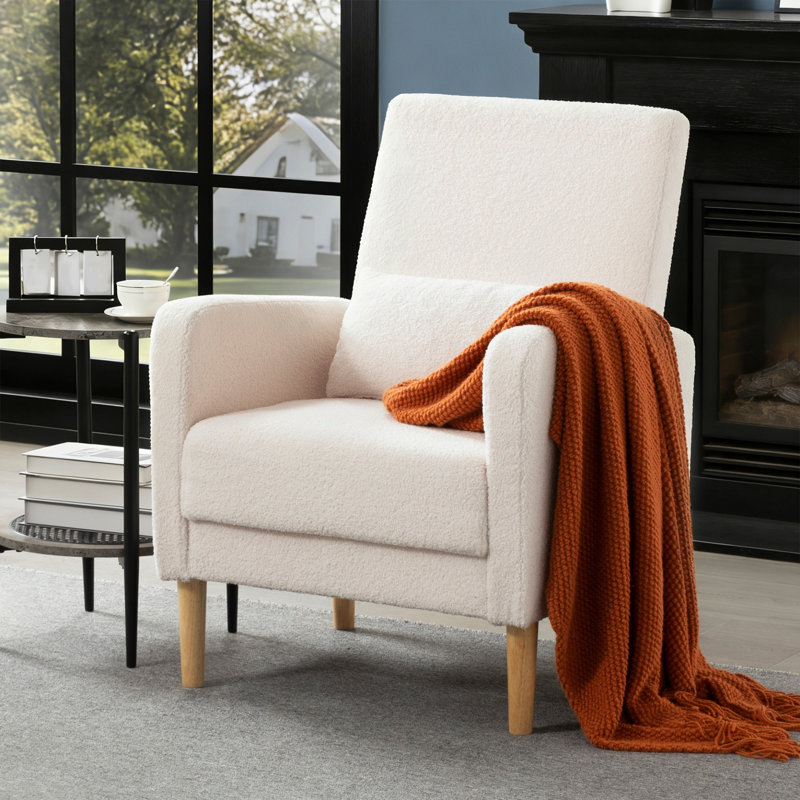 Chaise d'appoint Teddy Velvet Beige, Peluche beige