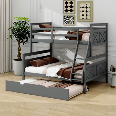 Eddy Twin Over Full Solid Wood Standard Bunk Bed with Trundle by Sand & Stable™ Baby & Kids -  4F021DC6A0B14D1AB4EA313D6429A3DF