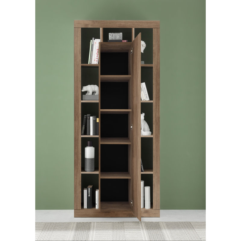 Adalgiso 217cm H x 95cm W Standard Bookcase, Brown