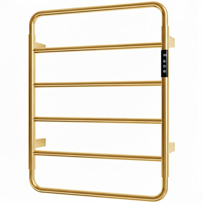 18.7" Wall Mounted Electric Towel Warmer, 6-Bar With Touch Screen Timer, Polished Silver 304 Stainless Steel, Plug-In/Hardwired