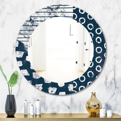 Indigo Striples And Tile Mirror
