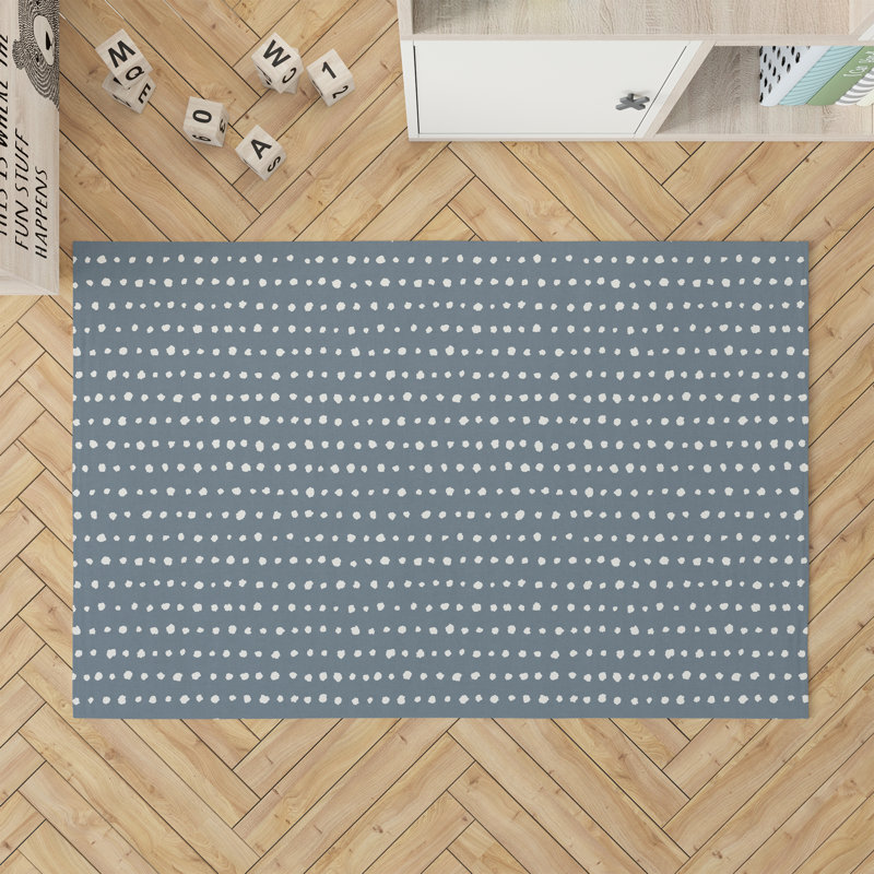 Dot Row Kids Play Mat, Blue, Rectangle 24" x 36"