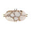 Plateau ovale en agate 14 po Komi, blanc / or