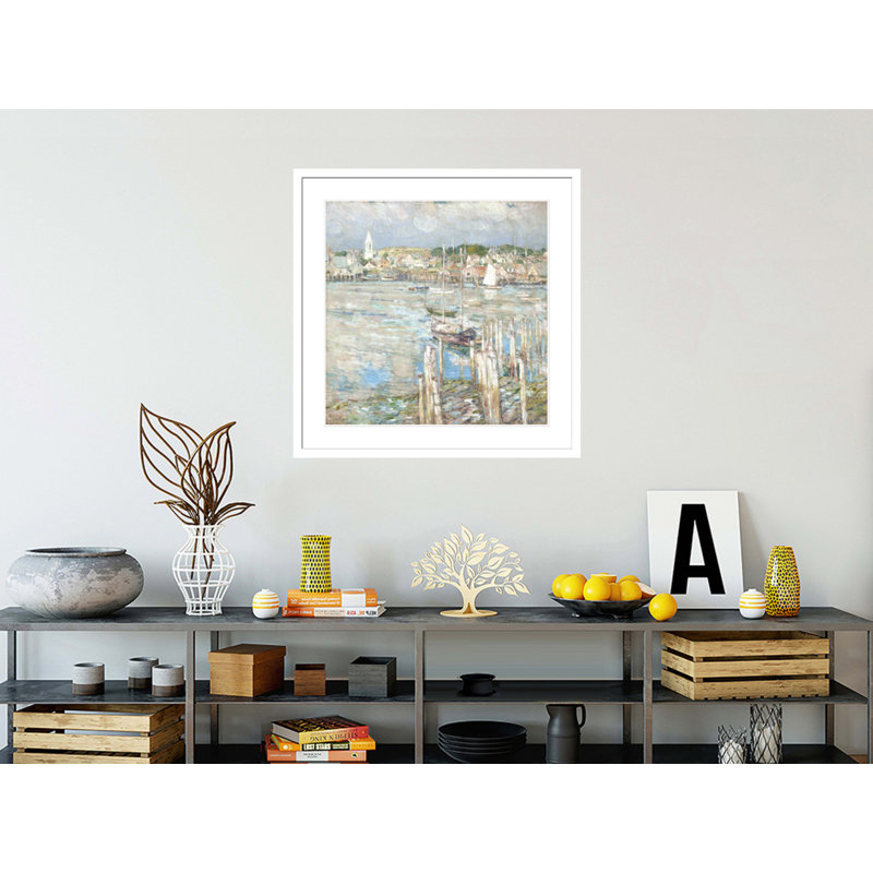 «Gloucester» par Childe Hassam - impression giclée encadrée, H 33,7 po x l 33,5 po