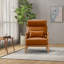 Fauteuil d'appoint traditionnel en faux cuir Salma de 26 po de largeur avec coussin lombaire