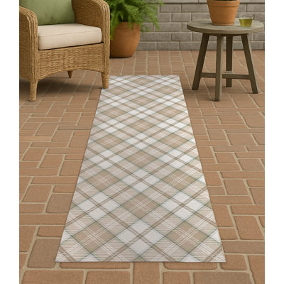 Diamond Plaid Non-Slip Outdoor Rug