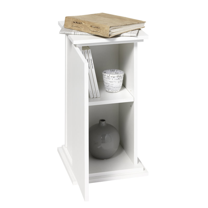 30cm W Manufactured Wood Bedside Table, White