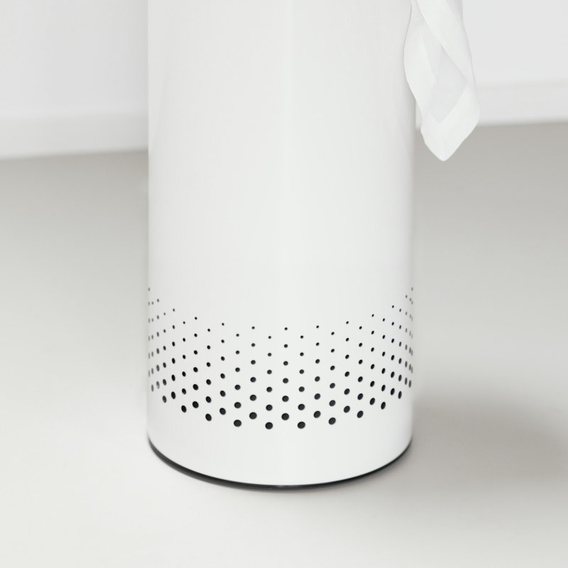 Panier à linge avec couvercle en liège Brabantia, Grand (H 25 po x l 14,96 po x P 14,96 po), Blanc
