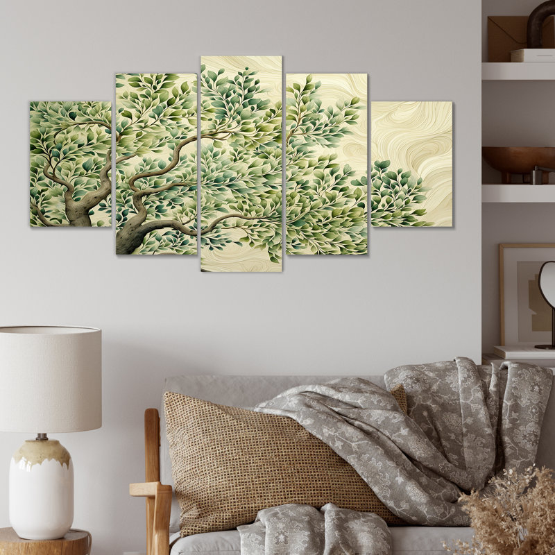 «Tree American Basswood Collage I», ensemble d'art mural multi-panneaux