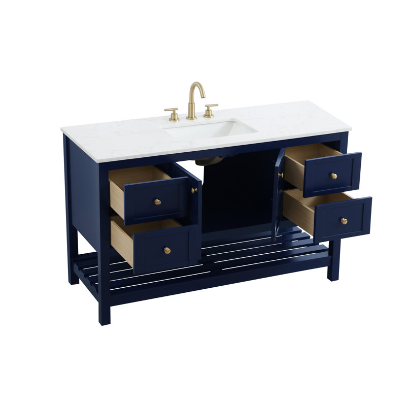 54 inch Single Bathroom Vanity, Blue