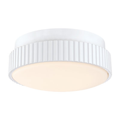 Kute Ceiling Fan Knurled Correlated Color Temperature (CCT) Select LED Light Kit - Matte White