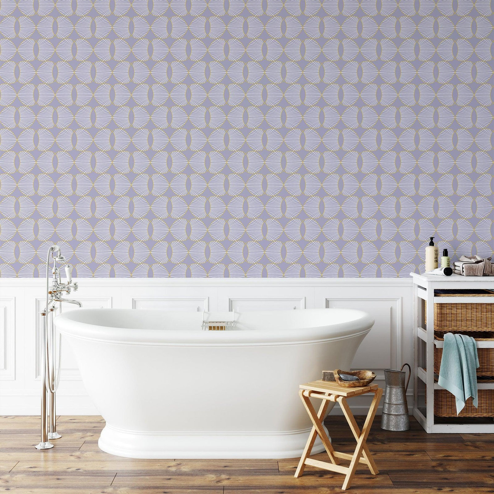 Mitchell Black Lomé Wallpaper Roll, Faux Grasscloth, Lilac