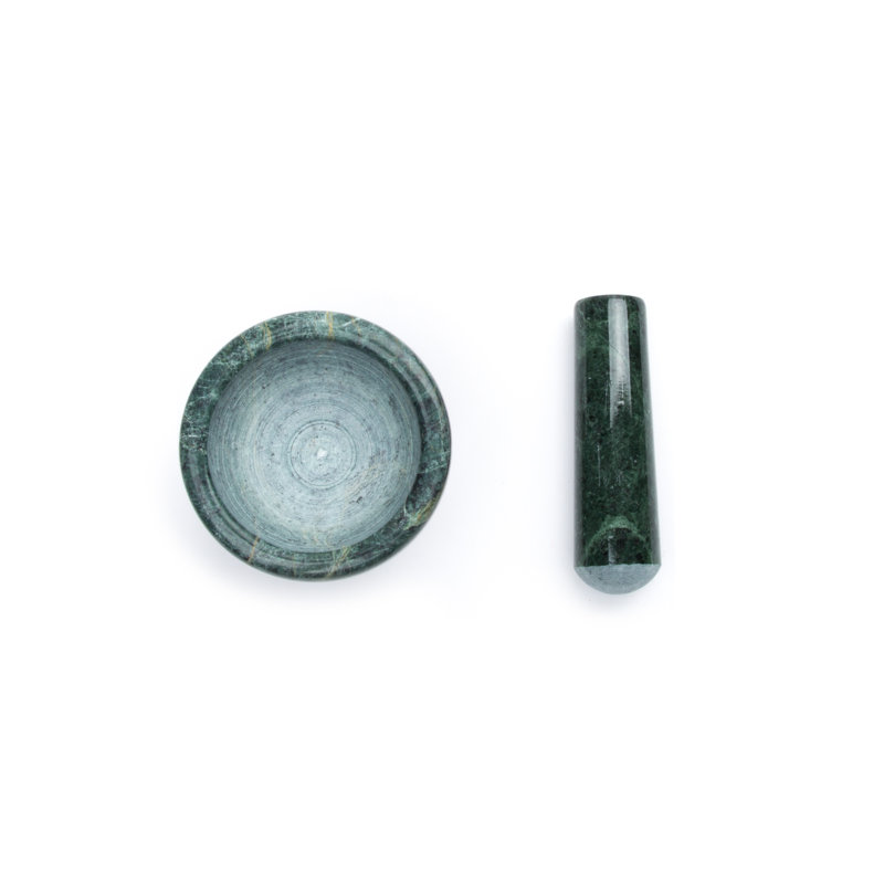 Green Marble 4-Inch Mortar and Pestle Set
