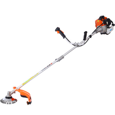 52cc Gas Powered 6-in-1 Weed Wacker String Trimmer and Brush Cutter with Metal Blades, Strap and Accessories