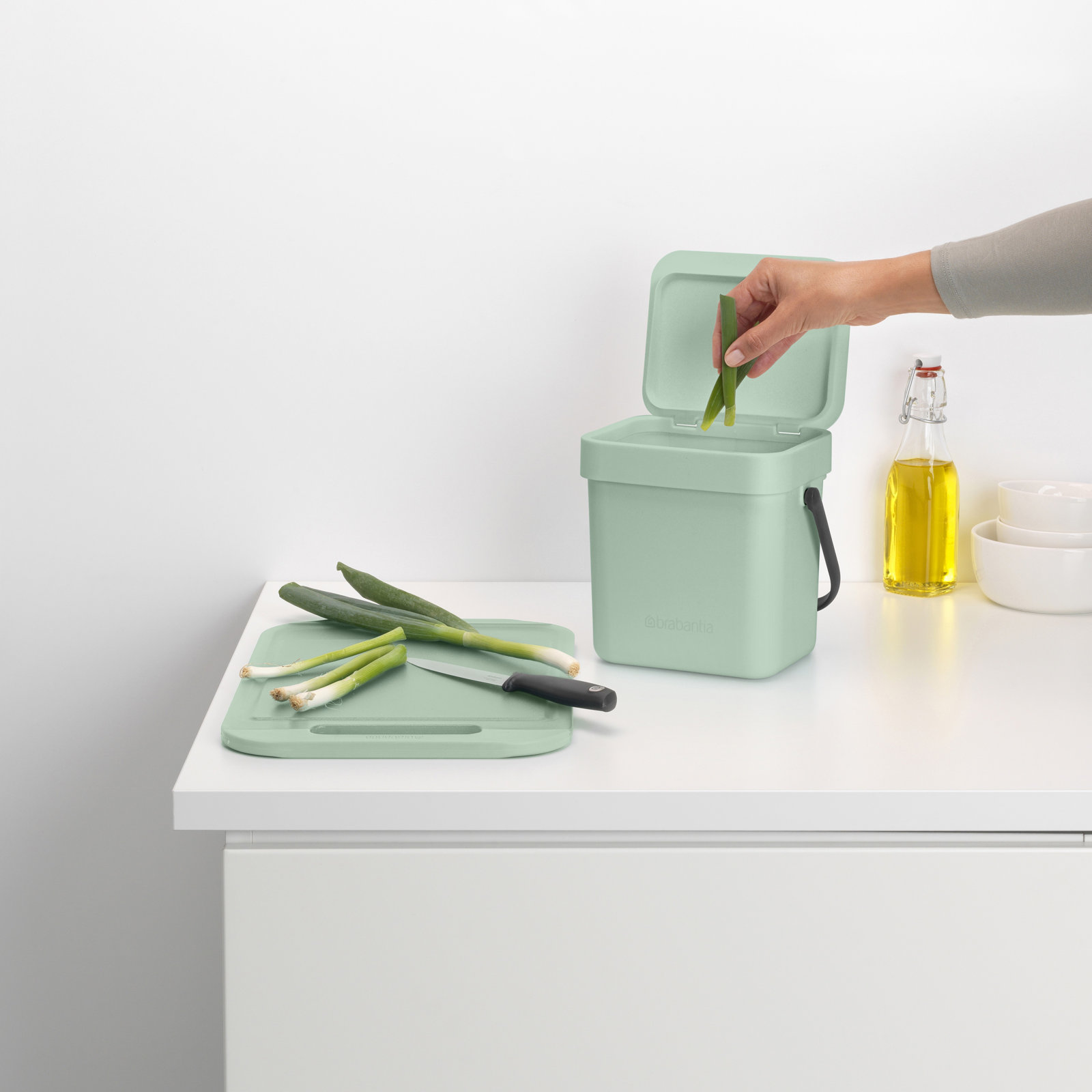 Brabantia Sort and Go Kitchen Composter, Jade Green